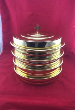 Artistic Churchware 4 Communion Tray Aluminum Brass Tone Church RW 500