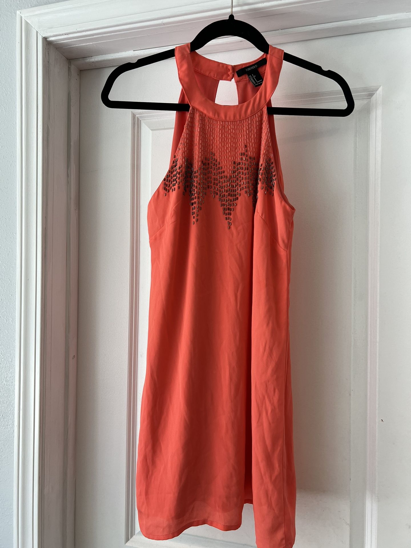 Forever 21Women Summer Halter Dresses Casual Sleeveless Sequin A-Line Mini Dress Beach Vacation Sundress