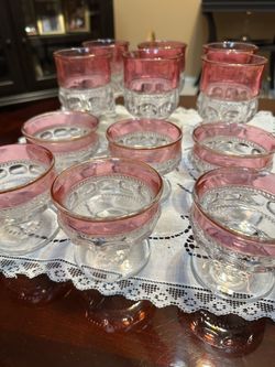 Cranberry Flash Glass Drinkware Set