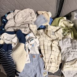 0-3 Baby Clothes & Size 1 Diapers 