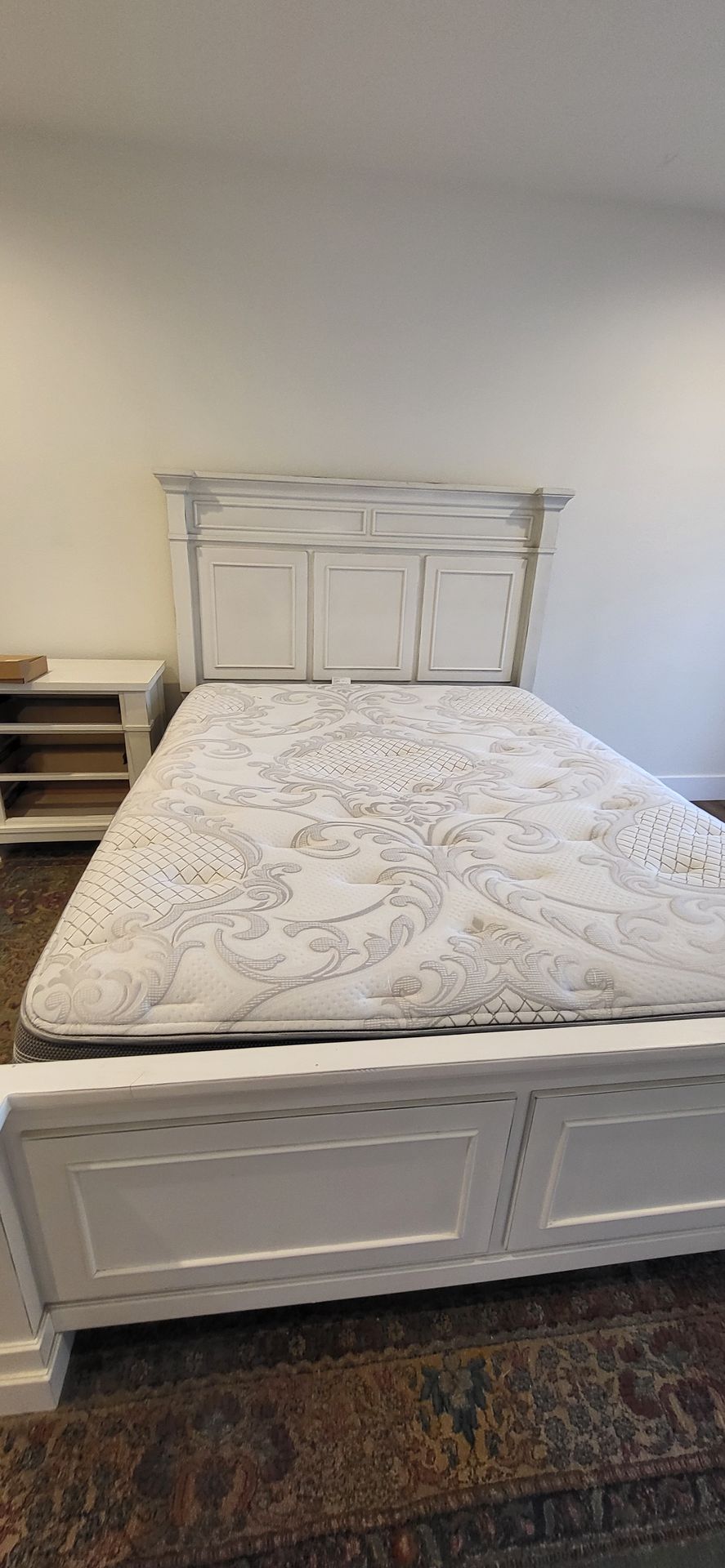 Queen bed frame and matching end table
