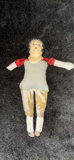 Antique Bisque Head Cloth Body Doll