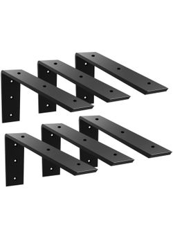 Countertop Support Bracket 6 Pack 18 inch Heavy Duty 3/8" Thick Black Granite Countertop Bracket 18"x8"x2.5" Shelf L Bracket Mantel Corbels for Quartz