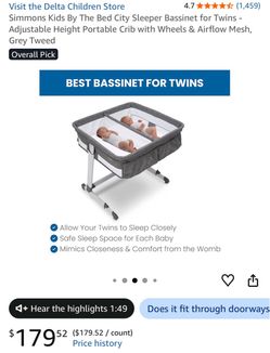 Simmons kids double bassinet