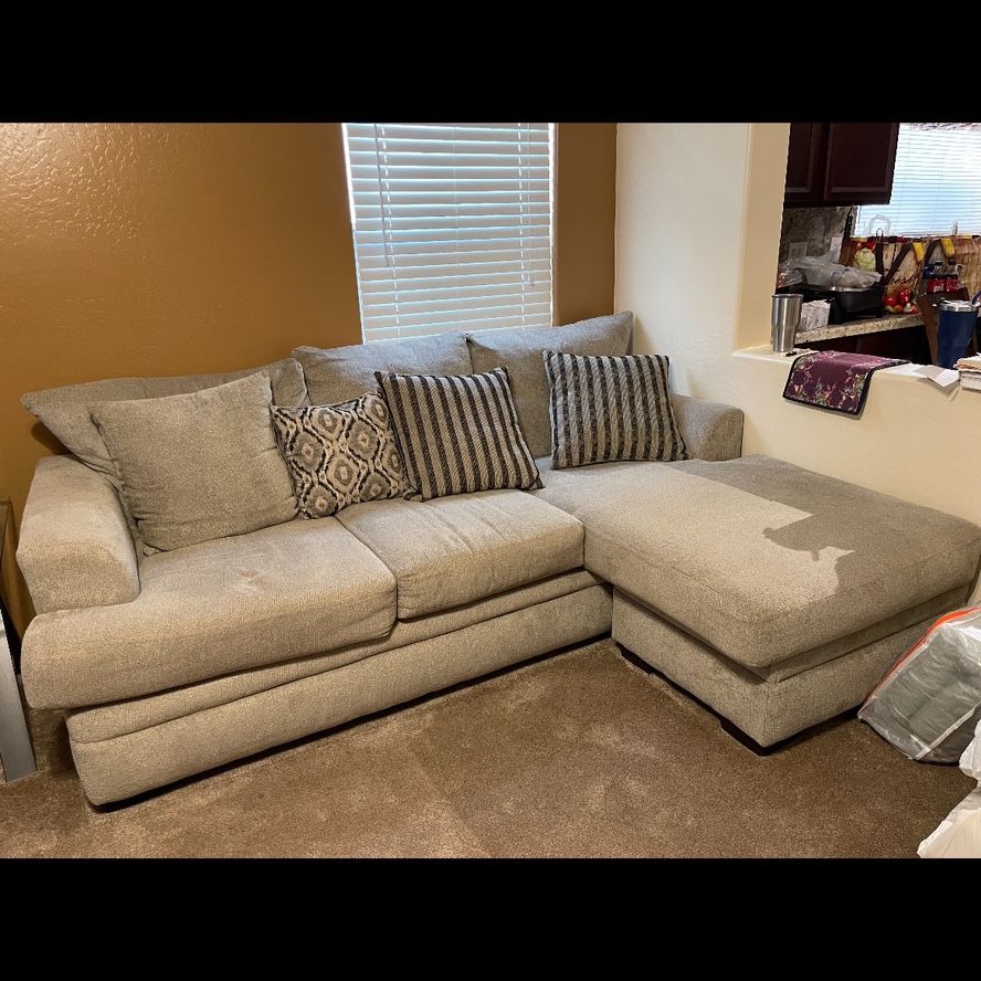 Sectional Couch, Ottoman and Oversized Chair