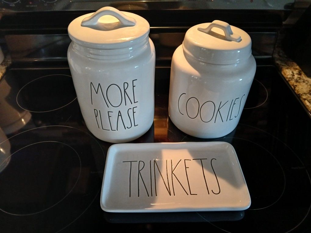 Rae DUNN canisters And Tray
