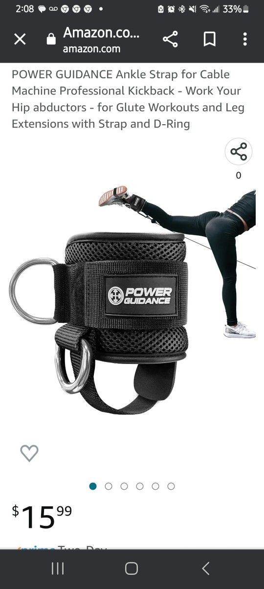 Power Guidance Ankle Strap For Cable Pink