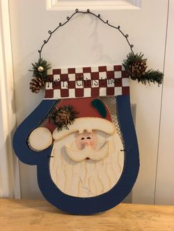 Wood Santa Wall Plaque