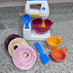 Complete Vintage FISHER PRICE MIXER SET Fun With Food Toy 