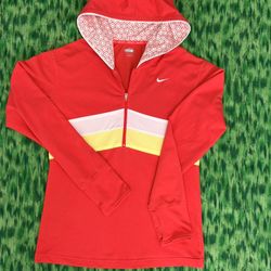 Nike red half zip jacket