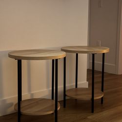 Wood And Metal End Tables Or Nightstands 