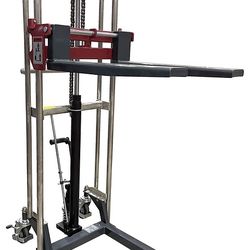 Manual Forklift Stacker, 880 lbs Capacity, 59” Lift Height, Adjustable Fork(PAKMS01)