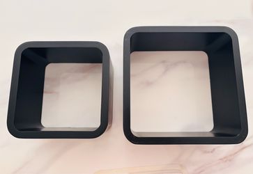 Black Wood Finish Square Floating Wall Shelves