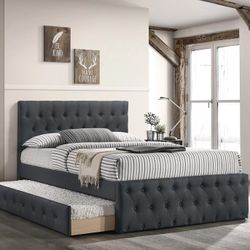 Full Size Bed / Trundle Twin  / Mattress Included.     🔥  Cama Full Size Con Cama Twin Abajo  / Colchones Incluidos 