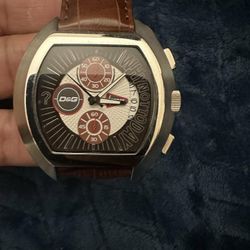 D&G Dolce & Gabbana Time DW0213 Men's Brown Leather Chronograph Watch