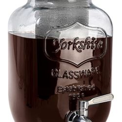 Yorkshire 1 Gallon Iced Coffee Cold Brew PitcherCold Brew Coffee & Iced-Tea Maker Pitcher Dispenser Stainless Steel Infuser 