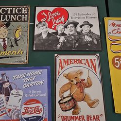 Vintage Collecter Tin Pop Culture Signs