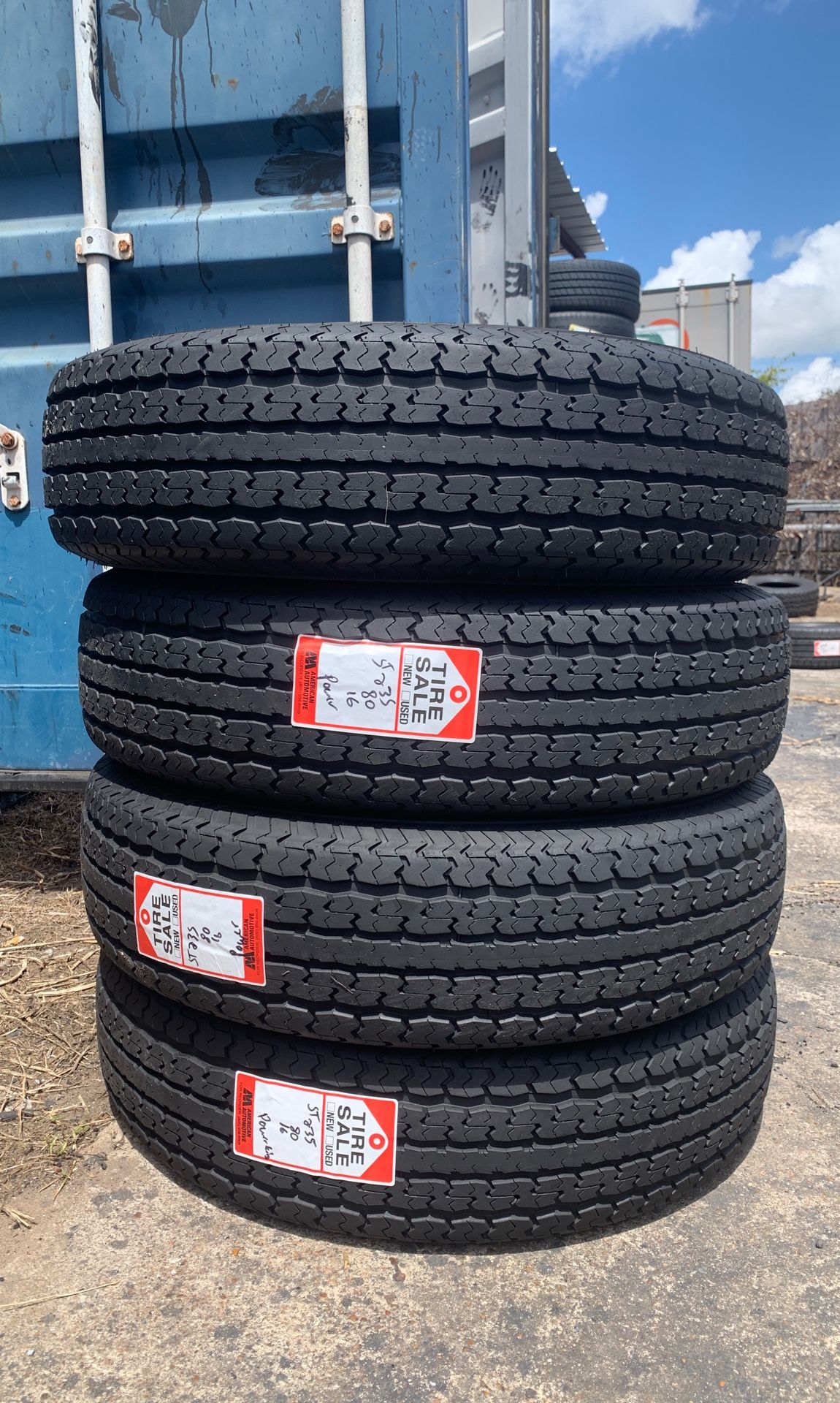 4 st 235/80/16 tow max trailer tire 10 ply 95%