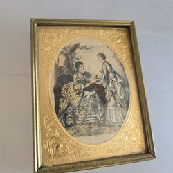 Vintage Miniature Victorian Gold Frame Picture 