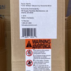 NEW White Champion 2 In. Vinyl 71 In. X 72 In. Room Darkening Blinds