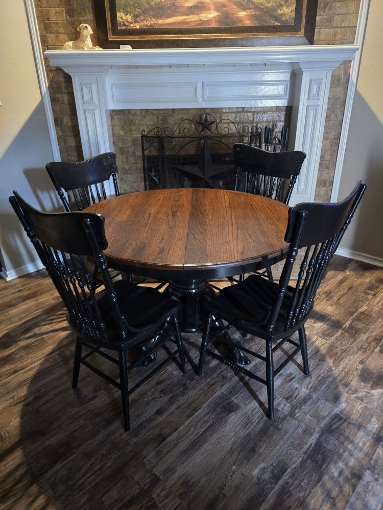 48" Round Kitchen Table 4 Chairs 