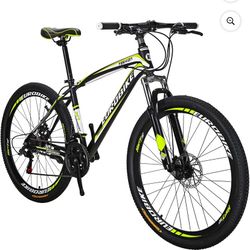 EUROBIKE Adult Mountain Bike 21 Speed 27.5 Inch for Men and Women  Carbon Steel Frame Disc Brake Mou