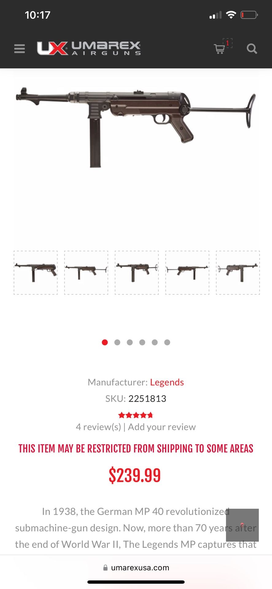 Umarex Legends MP Blowback All Metal Automatic Co2/ A4 automatic CO2 Business equipment