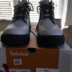 Women Timberland White Leather Boots 