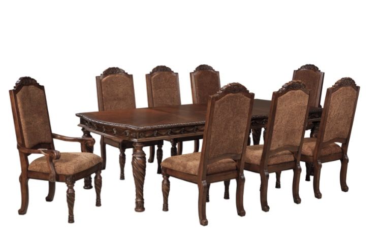 Ashley north shore dining room set in dark brown