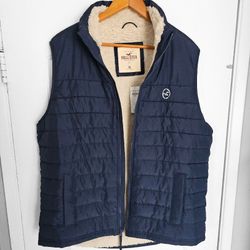 Men's Hollister Blue Dodgers Jacket XL Sherpa