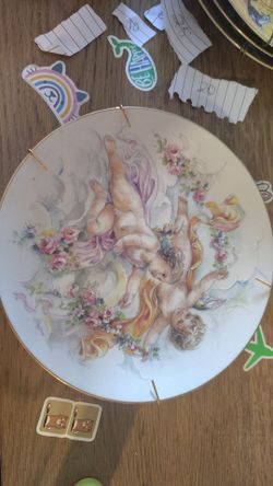 T. Limoges Depos vintage porcelain collector's plate. Signed by Graziella.