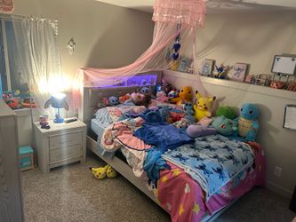Queen Bed frame and led headboard