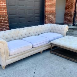 Couch 3 Seats And Coffe Table ( Delivery Available) / Chesterfield Sofa With Athena Square Coffee Table 