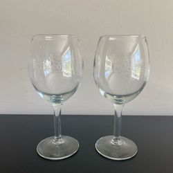 Silver Decoy Winery Wine Glasses 2 Count Working Dog New Jersey NJ 12 Oz