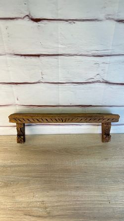 Vintage Hand Carved Wood Wall Shelf