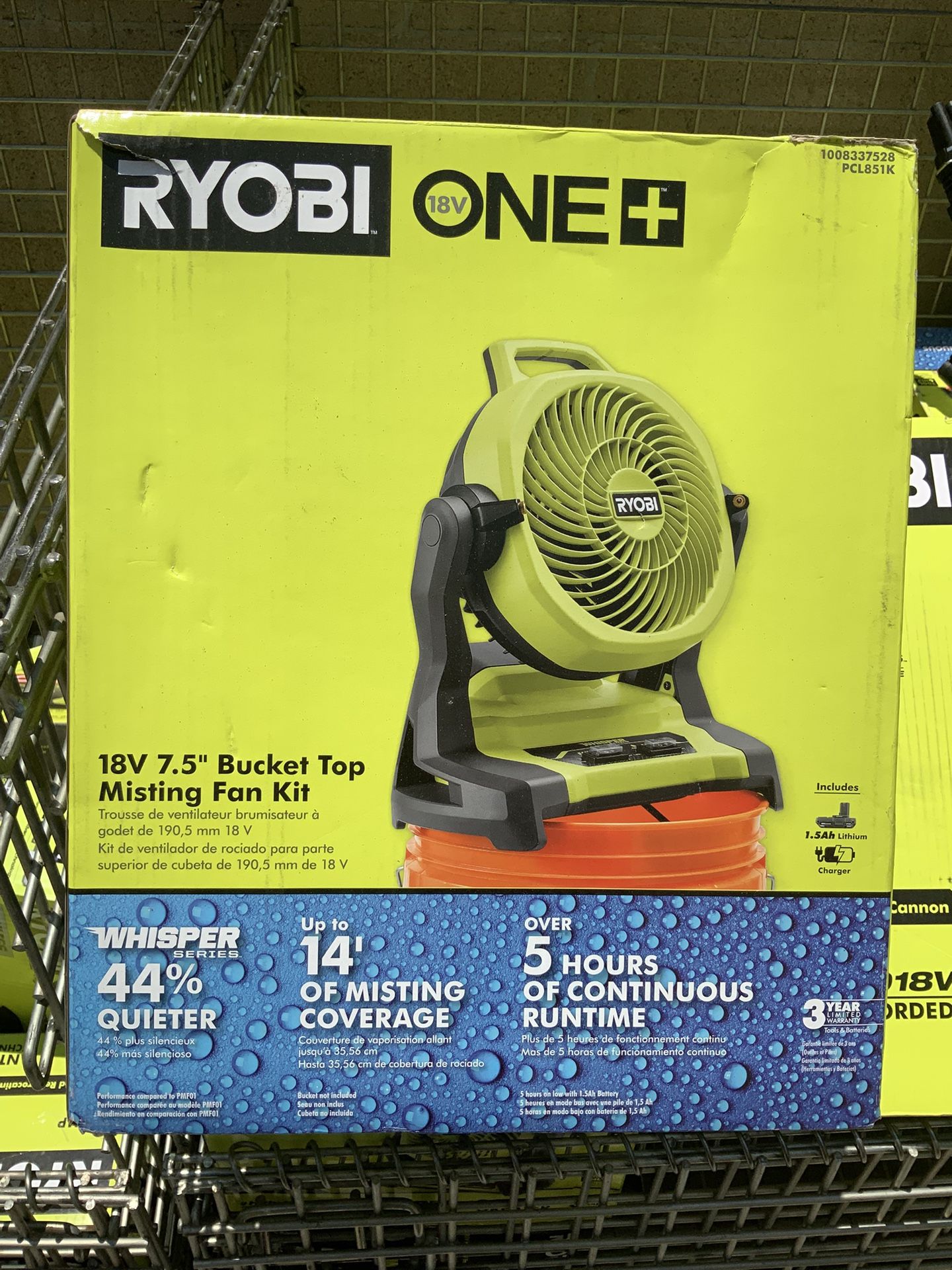 Ryobi 18v Bucket Misting Fan Kit