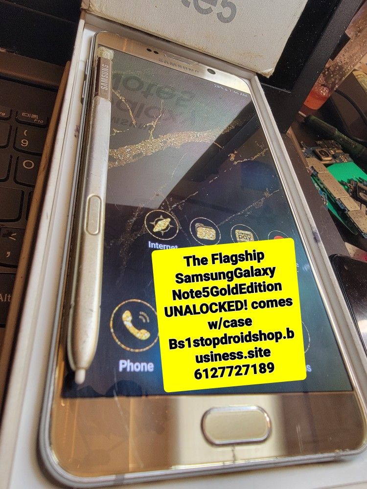 THE FLAGSHIP SAMSUNG GALAXY NOTE 5 GOLD EDITION UNLOCKED W/CASE!!!!