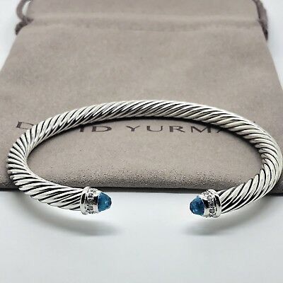 David Yurman 5mm Blue Topaz & Diamonds Bracelet