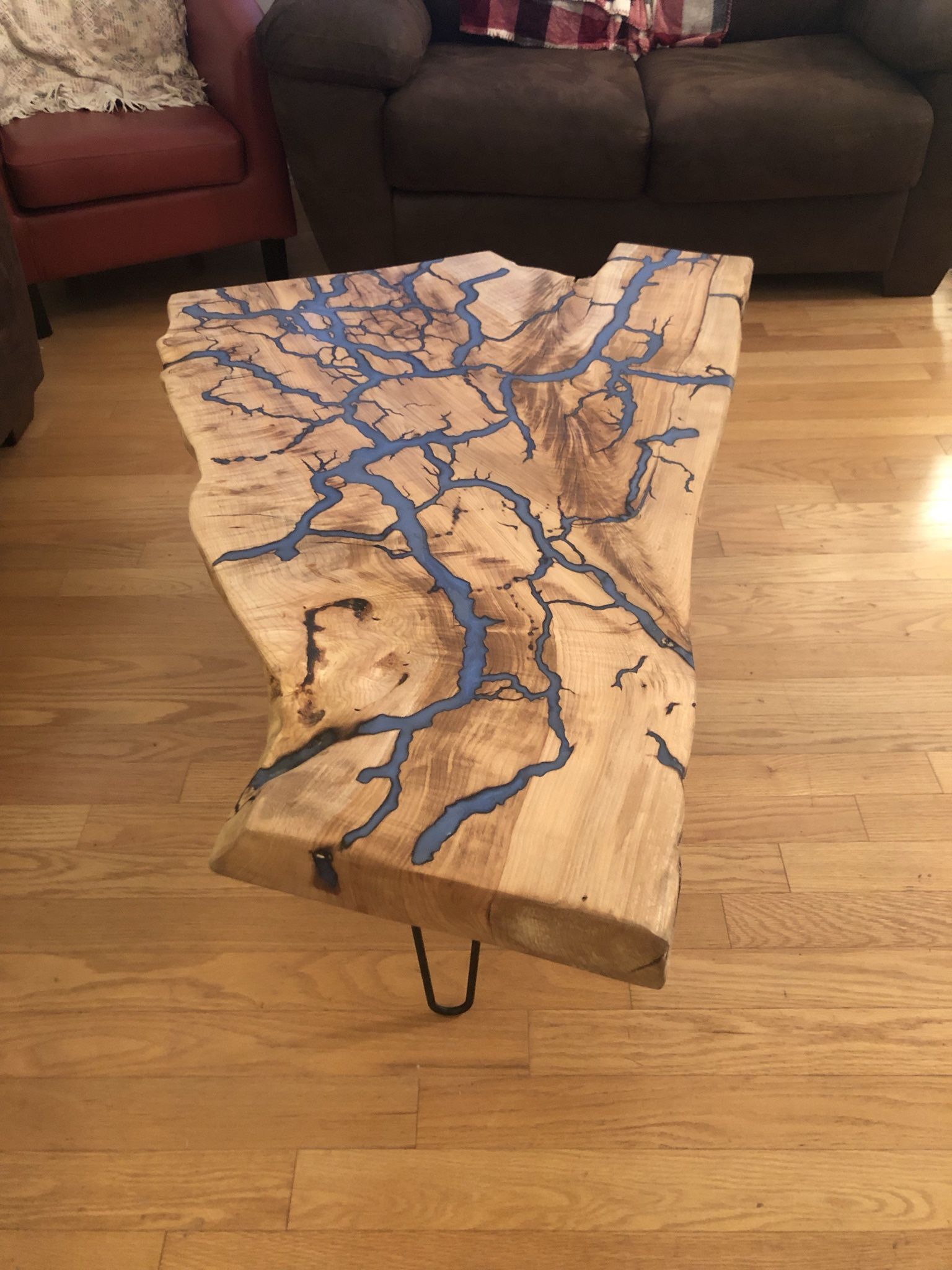 Maple And Epoxy Fractal Burning/Lichtenberg/Lightning Coffee Table