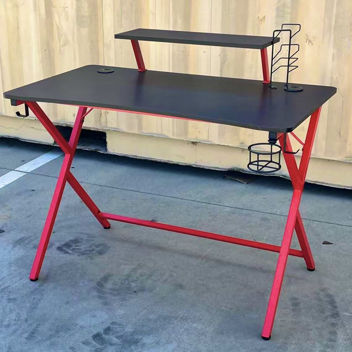 New In Box 44x24x30 Inch Tall Heavy Duty Gaming Gamer Office Computer Game Desk Table Carbon Fiber Pattern Tabletop Furniture