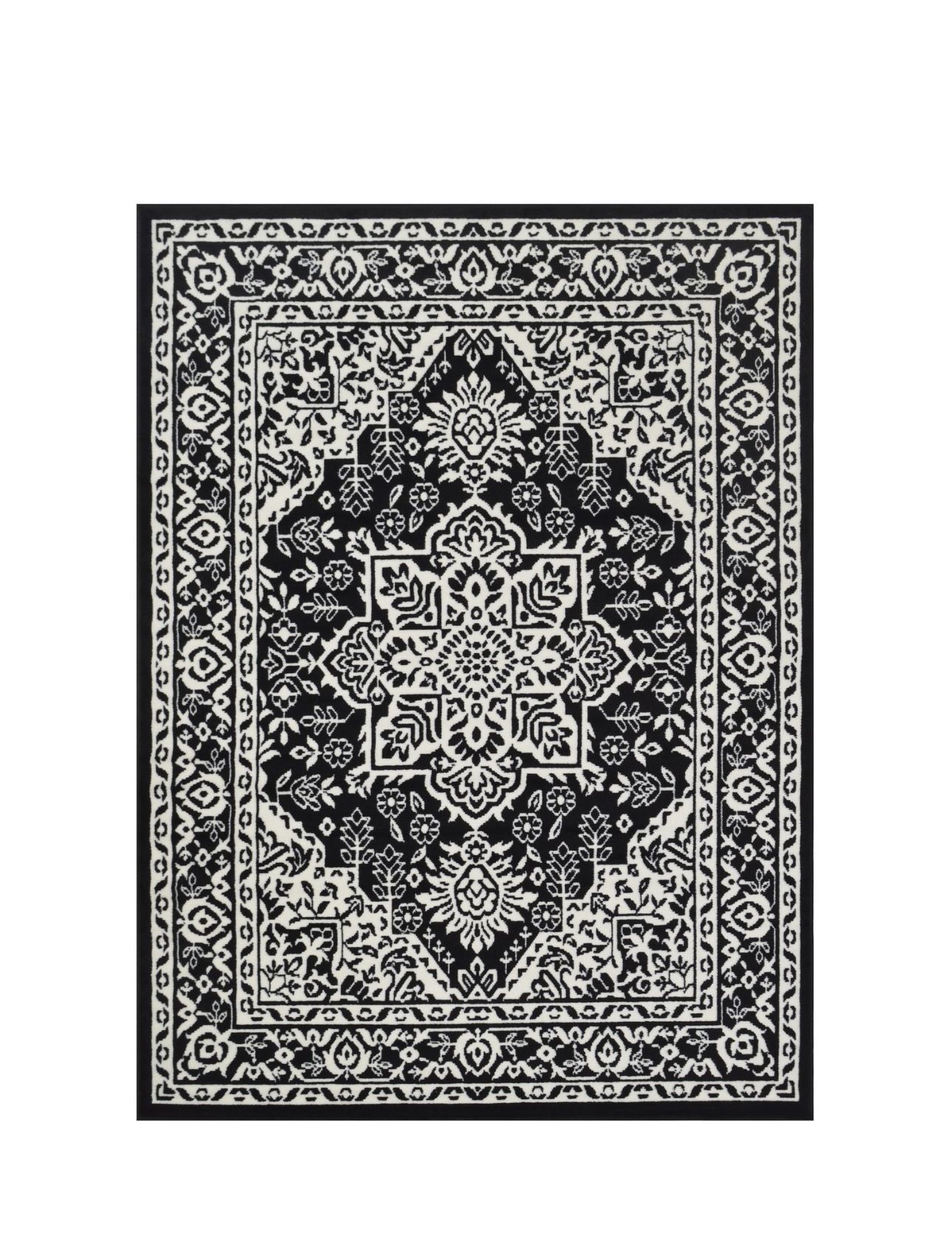 8/10 Black And white Rug Carpet 
