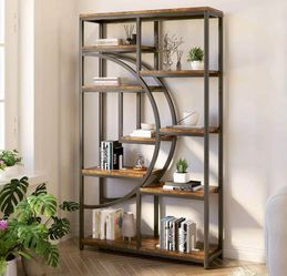 HL008 Freestanding Bookshelf, 68.9" Etagere Bookcase with 9 Open Shelves