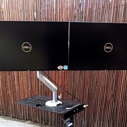 Dell Combo Two 27" UltraSharp U2719D  Monitors With Humanscale M8.1 Adjustable Dual Monitor Arm 