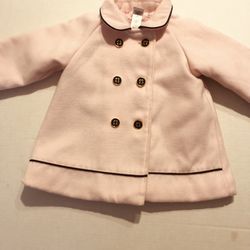 Beautiful Baby Pea Coat Pink Size 18 Months  Never Worn but sleeve is a little dusty 