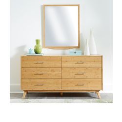 Dresser 6-drawer natural bamboo
