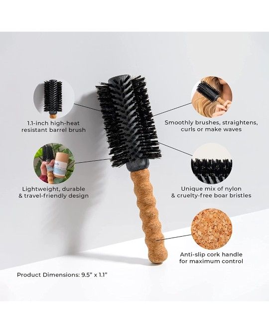 Remilia Hair Round Brush - Heat-Resistant, Detangling Brush for Blow Drying, Curling, Straightening & Hair Styling - Lightweight & Travel Size Anti St