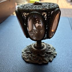 Vintage Brass Pink Glass Lamp? 
