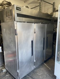 Used Delfield 3-door commercial reach-in freezer