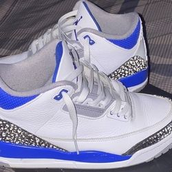 Blue White And Grey Jordan Retro 3’s