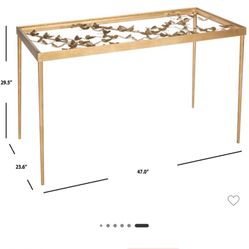 SAFAVIEH Rosalia Antique Gold Leaf Butterfly Desk